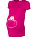 HAPPY MAMA Women's Maternity Baby in Pocket Print T-Shirt Top Tee Shirt - Fuchsia (Size 18-20) - 501p - Buy Online on SooperMarket.com