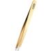 Rubi's tweezers gold - weird fine and pointed - plucking tweezers for eyebrows - sloping tips for hair removal - professional tweezers VE
