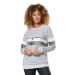 HAPPY MAMA Women's Maternity Nursing Zipped Sweatshirt Striped Jumper 1110 8 Light Grey Melange & Panther