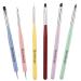 Tevkmuzz Nail Art Brushes Set 6 PCS Nail Brush for Nail Art with Nail Extension Gel Brush Nail Dotting Pen and Nail Art Liner Brush Idea for Nail Design Gel Polish