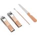 Stainless Steel Nail Clippers Set 4 Set Nail Clippers Beauty Tools Includes Ear Spoons and Nail Files with Pink PU Storage Bags for Grooming Manicure - Buy Online on SooperMarket.com