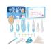 Lupantte Baby Healthcare and Grooming Kit, 24 in 1 Baby Electric Nail Trimmer Set, Nursery Care Kit, Toddler Nail Clippers, Medicine Dispenser, Infant Comb, Brush, Baby Care Products Blue 24 Piece Set