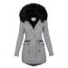 Ronony women's coat for transition long winter Elegant Outdoor Sporty Winter Parka Parka coat women's jacket fleece jacket quilted jacket quilted jacket transition jacket Winter jacket xxl 1#gray