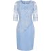 Womens Plus Size Floral Lace Sheath Dress - Knee Length Work Casual Party Cocktail (XXXL Blue-1) - Buy Online on SooperMarket.com