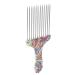 TYTOGE Hair Pick Comb Professional Afro Stainless Steel Detangle Hair Pick Comb for Curly Hair Styling (waist flower K4)