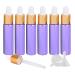 Tianzd 6 pieces 10 ml of empty chrome purple drip bottle Pipette bottles with glass pipette 10 ml of glass bottle with a drip pipette with gold screw cap for essential oils perfume oils violet 10 ml