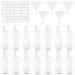 Draderch 14 pieces Transparent travel bottles Set 50 ml Transparent Cosmetics Flasch Travel Shower Gel container empty travel containers bottle Sortchable travel bottles set with 5 funnel and 4 labels