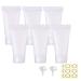 Alledomain 6Pcs 30g/30ml Empty Squeezable Soft Plastic Tubes Refillable Cosmetic Sample Vial Container with Flip Caps for Cream Shampoo Cleanser Shower Gel Lotion - Include Funnels Labels