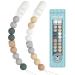 Kowlone pacifier chain Young girls silicone dummy clips pacifier band pacifier chains pacifier clips holder for baby shower 2-pack (beige gray) a: beige gray