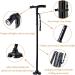Led Light +Foldable Safety Walking Stick Folding Adjustable Aluminium Pole Cane Black - Buy Online on SooperMarket.com
