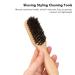 Premium Men's Beard & Hair Brush Set - Wooden & Bamboo Grip Soft Bristles for Facial Cleaning & Beard Styling - Buy Online on SooperMarket.com