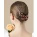 4-Piece Stretchy Double Comb Hair Clips for Women - Adjustable Elastic Hair Accessories for Thick, Curly, Thin Hair - Magic Hair Clip Combs in Coffee and Black - Buy Online on SooperMarket.com