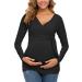 Love2Mi Women Maternity Breastfeeding Top - Long Sleeve V-Neck - Black - Size L - Buy Online on SooperMarket.com