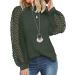 TUNUSKAT Women's Jacquard Splicing Lantern Sleeve T-Shirt - Green - Buy Online on SooperMarket.com
