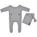 Newborn Baby Photo Shoot Props Crochet Outfit Set - Gray Long Tail Hat and Pants | Photography Accessories for Boys and Girls - Buy Online on SooperMarket.com