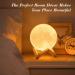 Methun 3D Moon Lamp 5.9 Inch with Wooden Base - LED Night Light for Home Decor - Touch Control Brightness - Ideal Gift for Bedroom, Christmas, New Year - White & Yellow - Buy Online on SooperMarket.com