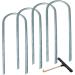 Heavy Duty Trampoline Wind Stakes - 4pcs Safety Ground Anchors for Soccer Goals, Tents & Garden Decoration - Galvanized Steel, All-Season Silver - Buy Online on SooperMarket.com