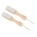 2 x Exfoliating Tool for Dead Skin Feet Grinding Tools Foot Care Brush Wooden Tools Foot on the Foot Wood 2 in 1 Pedicure Brush