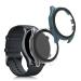 kwmobile Cover Comaptible with Huami Amazfit GTR 3 / GTR 3 Pro (Set of 2) -Tempered Glass with Plastic Frame - Green/Transparent green / transparent
