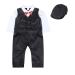 AmzBarley Baby Boys Gentlemans Outfit Suit Kids Long/Short Sleeve Dress Shirt Pants Vest Bowtie Tuxedo Rompers Childs Birthday Evening Holiday Party Black 103 12-18 Months