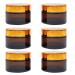 Bakiauli 6 pieces of cream can empty 50ml amber glass empty cream cans cosmetic container with screw cap and liner for cosmetics creams lotions