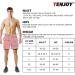 TENJOY Men's 2 in 1 Running Shorts - Quick Dry Gym Athletic Workout Shorts in Light Pink - Medium Size - Buy Online on SooperMarket.com