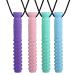 Sensory Chew Necklace 4 Pack Seeway Mace Chewy Necklace Sensory Chew Toys BPA Free Food Grade Silicone Safety for ADHD SPD Oral Motor Children Kids Boys and Girls