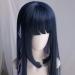 Harajuku Temperament Long Straight Lace Wig - 30 Inches 2 Tone Blue Purple with Dark Roots Heat Resistant Synthetic Fiber Air Bangs - International Shipping - Buy Online on SooperMarket.com