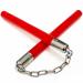 OWNALL Nunchucks for Adults Flexible Polyurethane Rubber Safety Nunchaku, High Hardness and Elasticity Nun Chucks with Steel Swivel Chain Feels Good and Durable Suitable for Professionals Red
