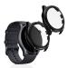 kwmobile Cover Comaptible with Huami Amazfit GTR 3 / GTR 3 Pro (Set of 2) -Tempered Glass with Plastic Frame - Black/Black black / black