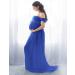 Maternity Photography Maxi Dress | FEOYA Chiffon Lace Strapless Gown Blue 2 L - Buy Online on SooperMarket.com
