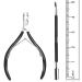Professional Cuticle Nipper & Pusher - Stainless Steel Cuticle Remover Tool for Manicure & Pedicure (Black) - International Shipping Available - Buy Online on SooperMarket.com