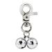 Alohha 2 Pack Pet Products Charm Triple Bell Pendant for Dog Cat Collar Decoration and Training (Silver)