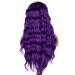 SHIYID Glueless Dark Purple Long Wavy Synthetic Lace Front Wig - Natural Hairline Heat Resistant Wigs for Black Women | Shop Now! - Buy Online on SooperMarket.com