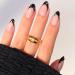 Black French Tip Press on Nails Short - Star Silver Diamond Designs Press On Nails Fake Nails Solid Color Glossy Reusable Artificial False Nails Natural Fit Stick on Nails for Women DIY Manicure 24pcs