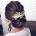 IYOU Flower Bridal Hair Comb Gold Crystal Bride Hair Accessories Leaf Pearl Wedding Side Combs Headpiece for Women - Buy Online on SooperMarket.com
