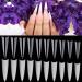Noverlife 1200PCS C Curved Long Stiletto Shape French False Nail Tips  10 Sizes  Half Cover Acrylic Fake Claw Nails  Artificial Nail art Fingernail Tips for Salon DIY Mani-pedi Nail Design Clear & Natural