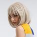 HAIRCUBE Creamy White Short Bob Wig with Bangs - 12 Inch Heat Resistant Synthetic Wig for Women - Buy Online on SooperMarket.com