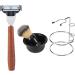Akozon 4-in-1 Professional Men's Shaving Set - Premium Stainless Steel Kit with Stand Soap Holder & Brush Bowl - Perfect Gift for Grooming - Buy Online on SooperMarket.com