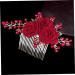 PLAFOPE Rose Hair Comb Hair Jewelry Comb Female Insert Comb Bridesmaid Hair Comb Rose Head Decor Hair Comb Clip Wedding Hair Comb Wedding Ceremony Decorations Hair Accessories Red Cloth - Buy Online on SooperMarket.com