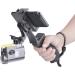 2in1 Ergonomic Portable Action Camera+Smartphone Hand Grip Stabilizer Combo for Vlogging - GoPro & iPhone Holder Kit with Mic+Light Adapter for YouTube & TikTok - Buy Online on SooperMarket.com