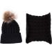 Yinuoday 2PCS Baby Knit Hat Scarf Set - Winter Beanie Cap with Circle Loop Scarf Neckwarmer in Black - Buy Online on SooperMarket.com