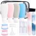 INSFIT Silicone Travel Bottles Set, 17 Pcs Travel Size Toiletries, 3oz Travel Bottles for Toiletries, Travel Accessories for Women, Airplane Travel Essentials, Travel Containers for Toiletries Pink