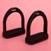 Buy Doact Iron Stirrups for Adults & Kids - Black Rubber & Plastic Medium Dressage Safety - Perfect for Young Equestrians - Buy Online on SooperMarket.com