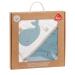 Fehn Baby Whale Bath Towel & Washing Glove Set - Organic Cotton Hooded Towel for Babies & Toddlers 0+ Months - Cute Whale Design Poncho - Buy Online on SooperMarket.com