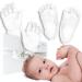 BabyRice Large Baby Hand and Foot Casting Kit Boxed Includes Metallic Paint (White)