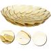Cabilock Petal Embossed Fruit Bowl Decor Flatware Circle Tray Plates Hotel Dried Fruits Plate Snack 27X27X6.3CM Yellow - Buy Online on SooperMarket.com