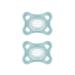 MAM Comfort Schnuller in a set of 2 particularly small and light baby pacifier for early & newborns made of 100% silicone with soft MAM Skin soft part & pacifier box 0+ months MINT MINT 0-6 months (2 pack)