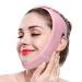 Facial lifting slimmer V-line mask neck compression double chin belt weight loss belt skin care chin lifting staggering wrap (pink)
