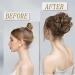 OMGREAT 2PCS Dark Auburn Updo Messy Hair Buns Curly Wavy Ponytail Extensions - Buy Online on SooperMarket.com